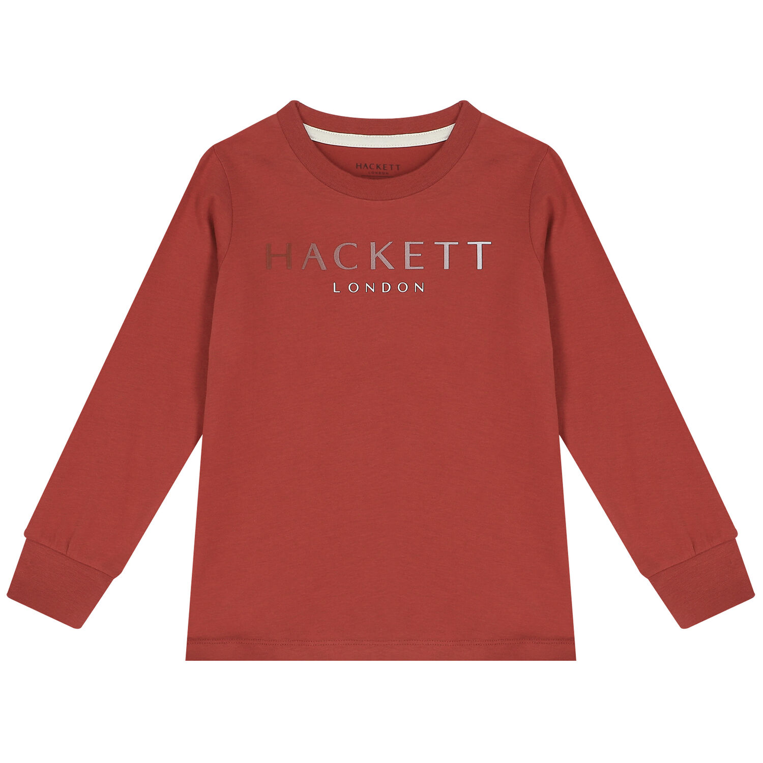 Boys Red Logo Long Sleeve Top, 1, hi-res