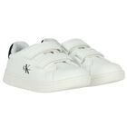 White & Black Logo Trainers, 1, hi-res