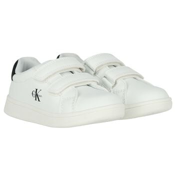 White & Black Logo Trainers