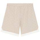 Boys Ivory & Beige Logo Shorts Set, 1, hi-res