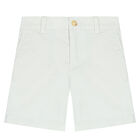 Baby Boys Blue & Ivory Logo Shorts Set, 1, hi-res