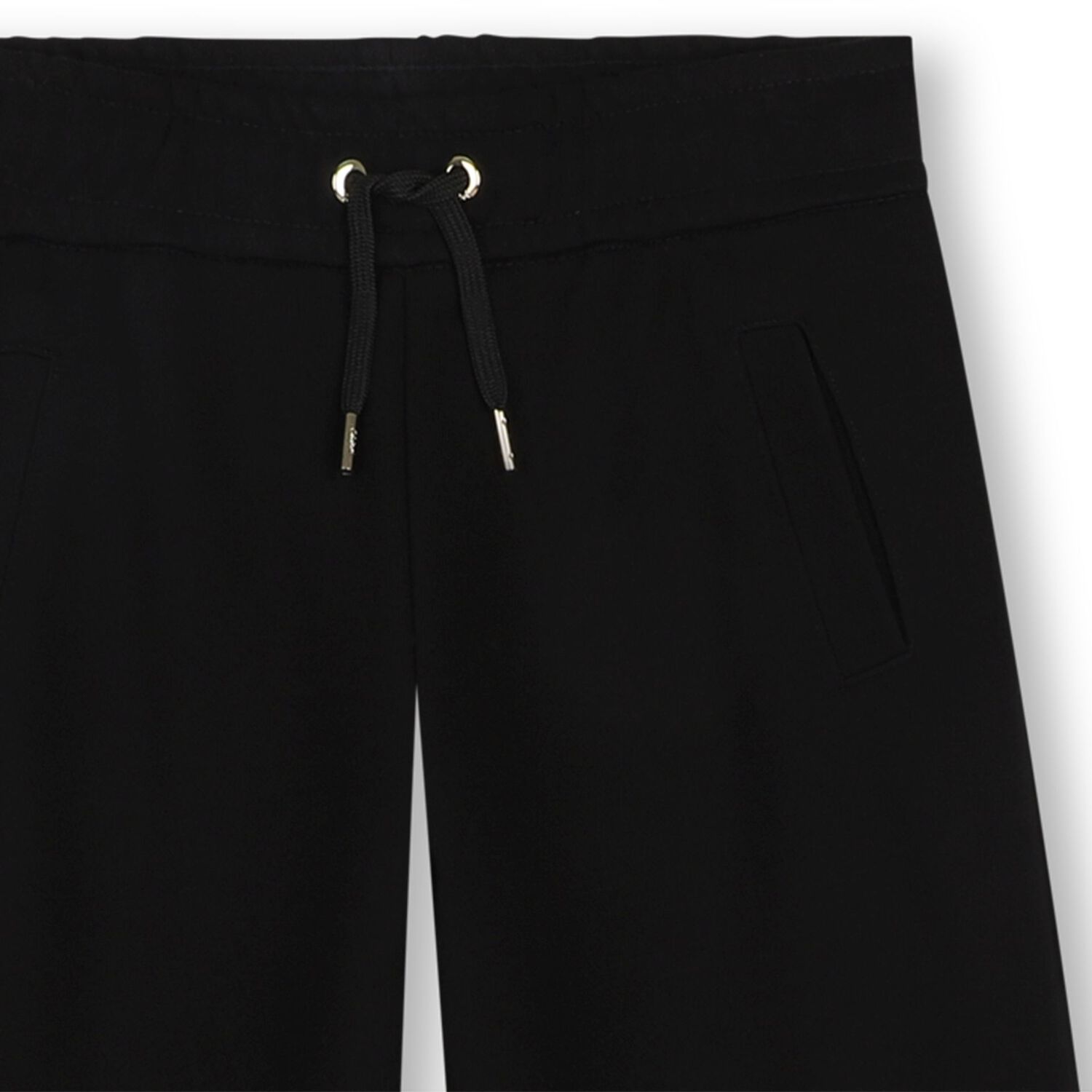 Girls Black Wide Leg Trousers, 1, hi-res