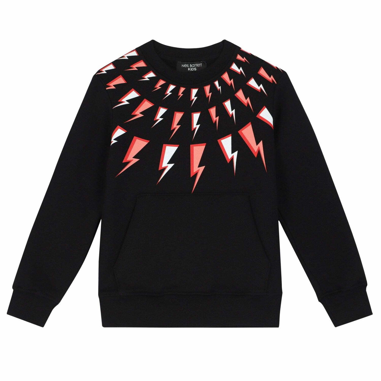Boys Black Thunderbolt Sweatshirt, 1, hi-res