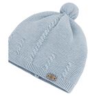 Baby Boys Blue Logo Knitted Hat, 2, hi-res