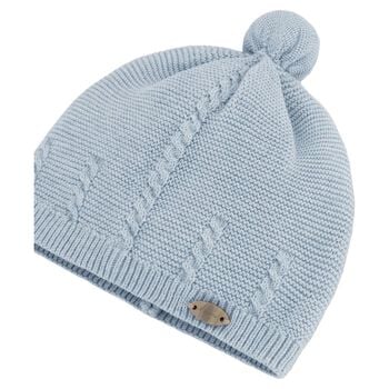 Baby Boys Blue Logo Knitted Hat