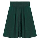 Girls Green Plissé Logo Skirt, 2, hi-res