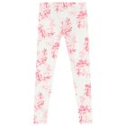 Girls White Logo Cherry Blossoms Leggings, 2, hi-res