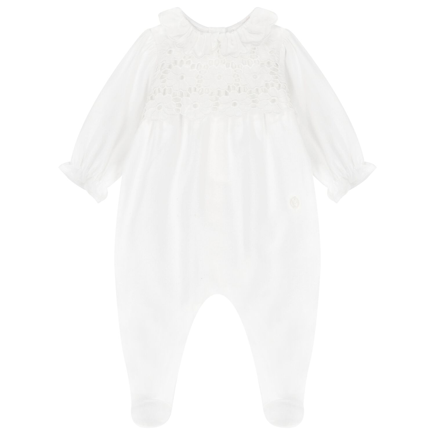 Baby Girls White Babygrow, 1, hi-res
