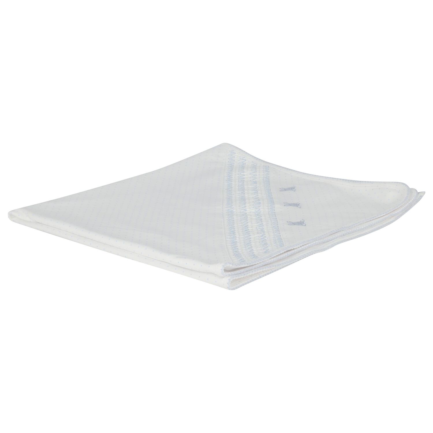 Baby Boys White & Blue Bunny Blanket, 1, hi-res