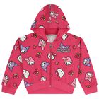 Girls Pink Hello Kitty Hooded Zip Up Top, 1, hi-res