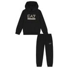 Boys Black Logo Tracksuit , 2, hi-res