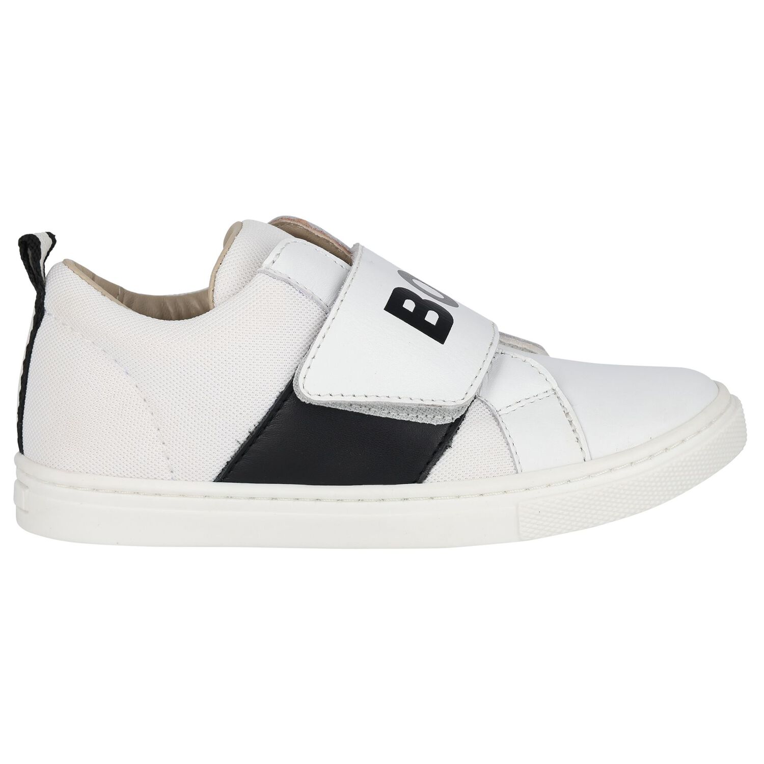 Boys White Logo Trainers, 2, hi-res image number null