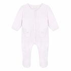 Baby Girls Pink Ribbed Babygrow, 3, hi-res