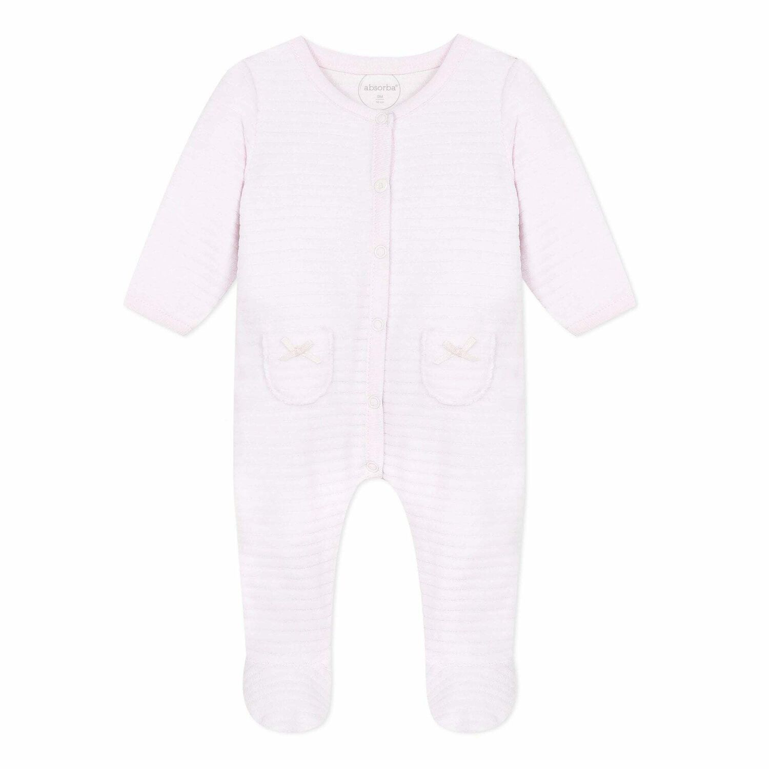 Baby Girls Pink Ribbed Babygrow, 3, hi-res image number null