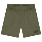 Boys Green Logo Shorts, 5, hi-res