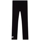 Girls Black Logo Leggings, 1, hi-res