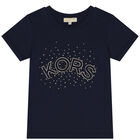 Girls Navy Blue Logo T-Shirt, 2, hi-res