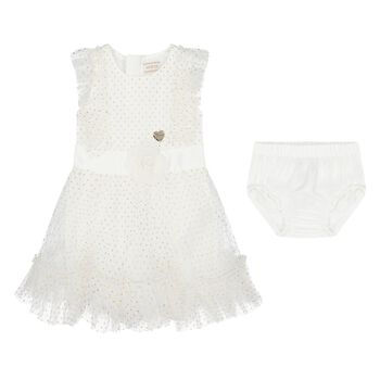 Younger Girls Ivory Tulle Dress Set