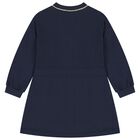 Girls Navy Blue Logo Dress, 1, hi-res