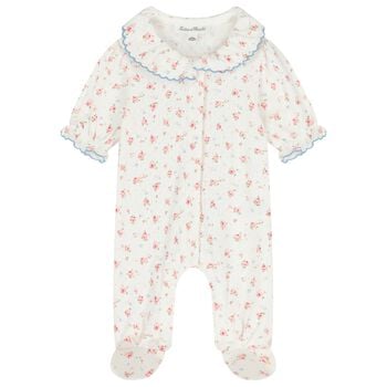 Baby Girls Ivory Floral Babygrow