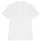 Boys White Logo Polo Shirt, 2, hi-res