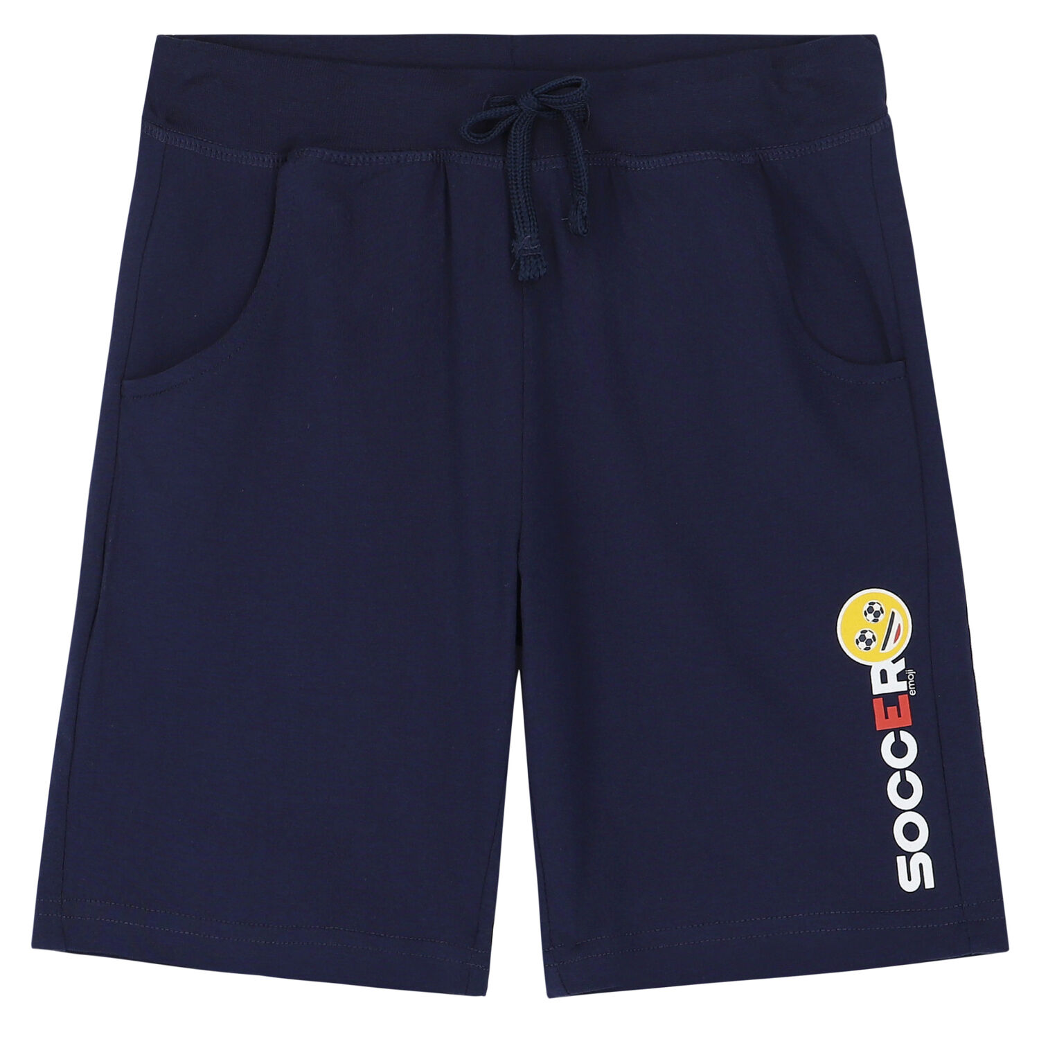 Boys White & Navy Emoji Shorts Set, 2, hi-res