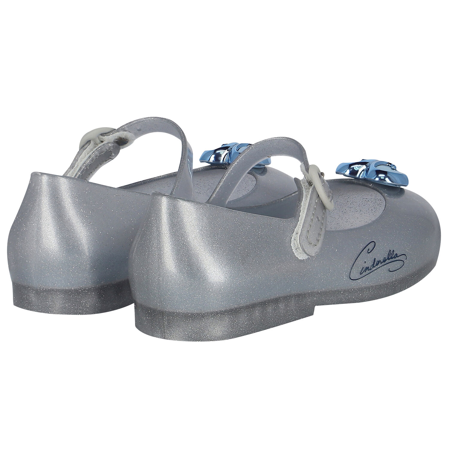 Younger Girls Blue Cinderella Jelly Shoes, 3, hi-res image number null