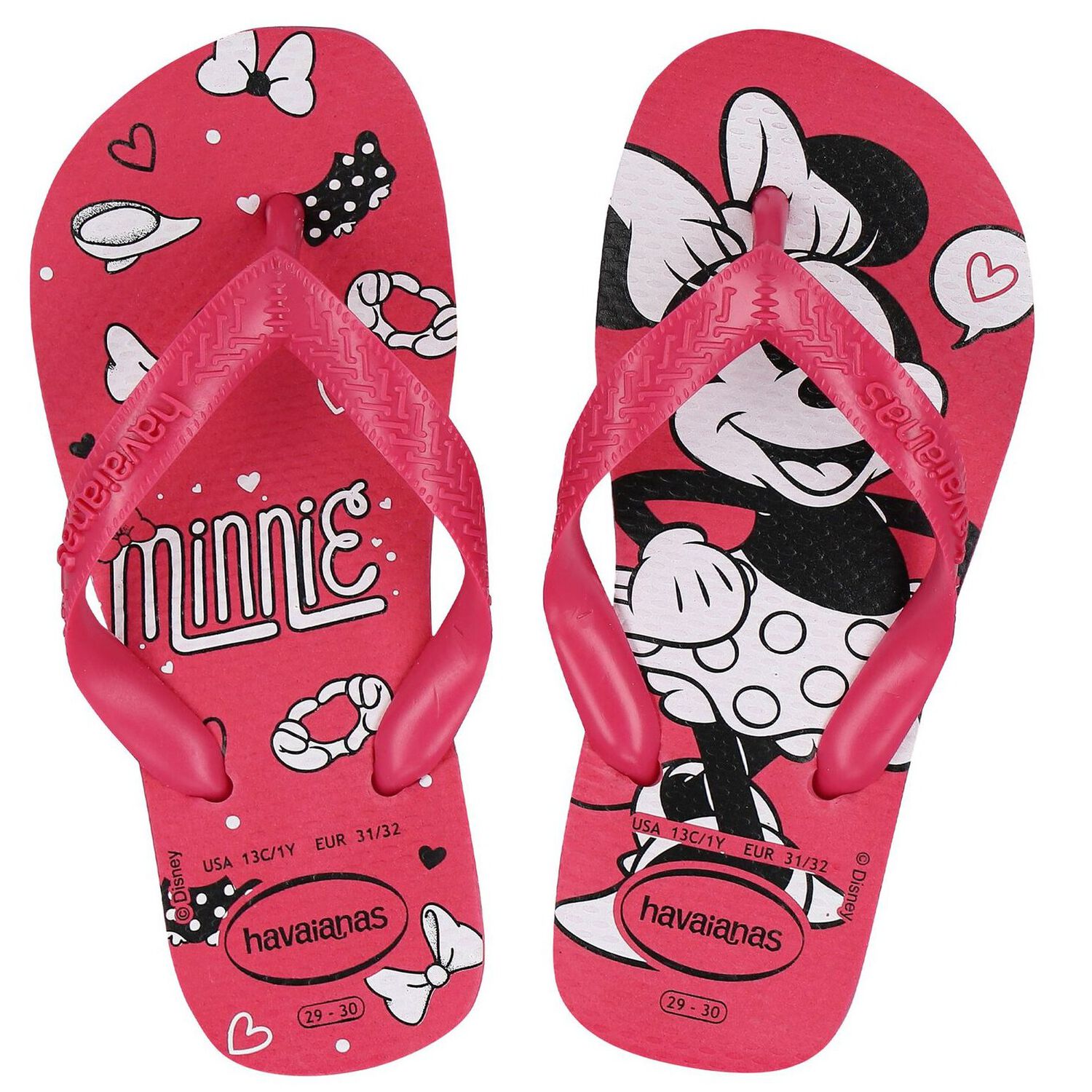 Girls Pink Disney Logo Flip Flops, 2, hi-res image number null