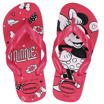 Girls Pink Disney Logo Flip Flops