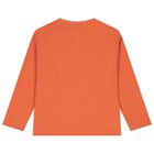 Boys Orange Skateboard Long Sleeve Top, 2, hi-res