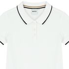 Girls White Logo Polo Dress, 2, hi-res