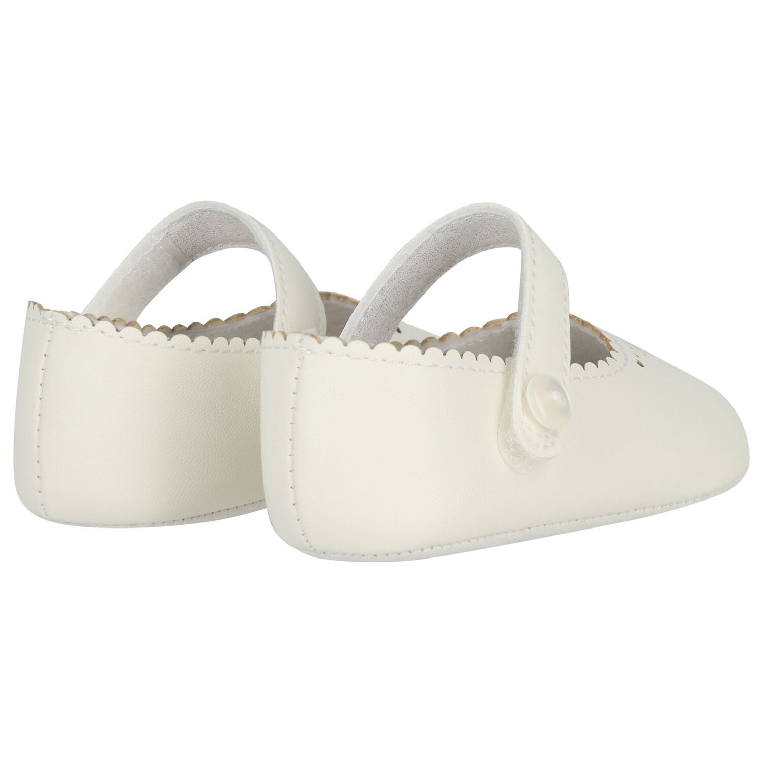Baby Girls Ivory Leather Pre Walker Shoes, 1, hi-res