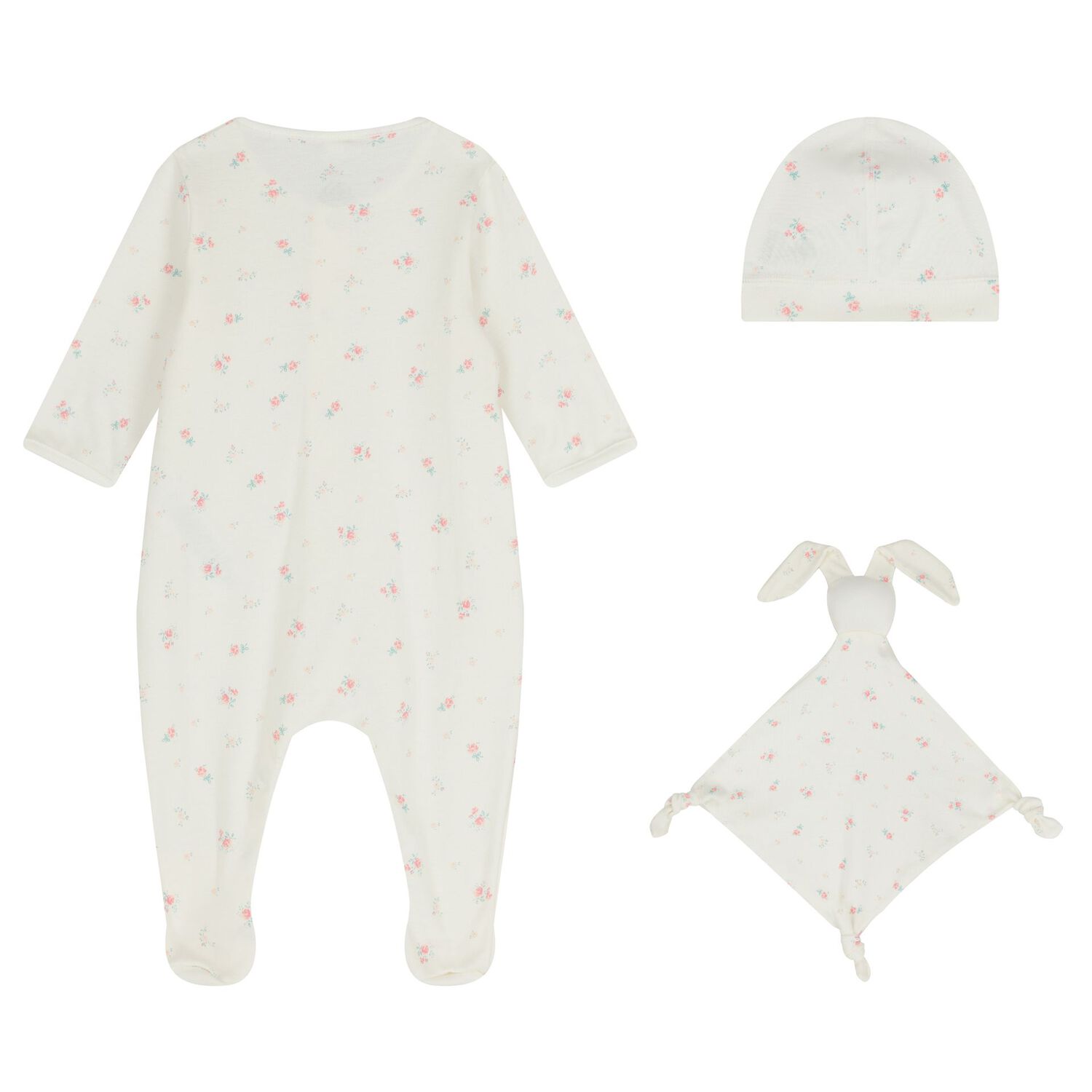 Baby Girls Ivory Floral Babygrow Gift Set, 1, hi-res