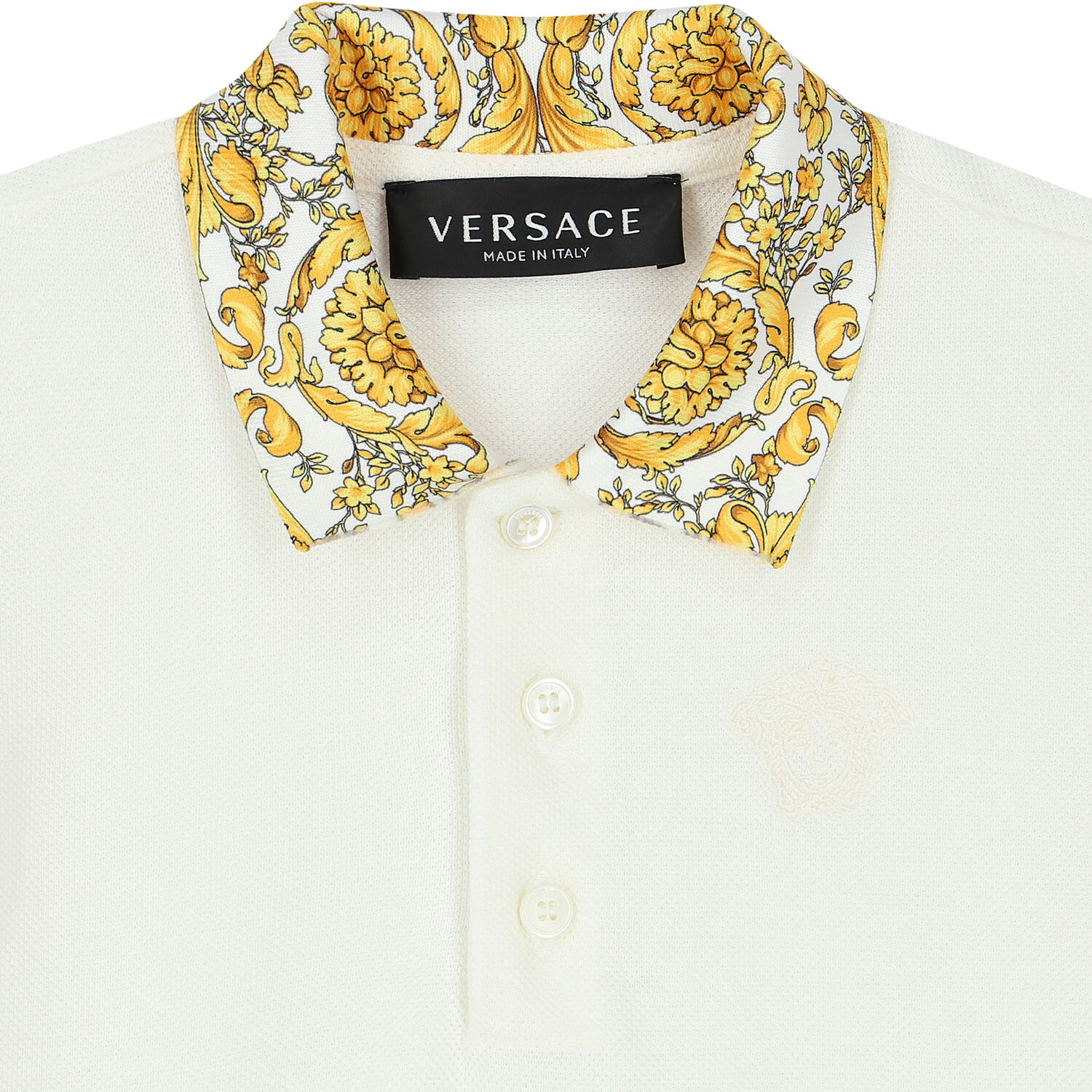 Younger Boys Ivory Logo Medusa Polo Shirt, 1, hi-res