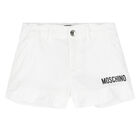 Girls White Logo Shorts, 1, hi-res