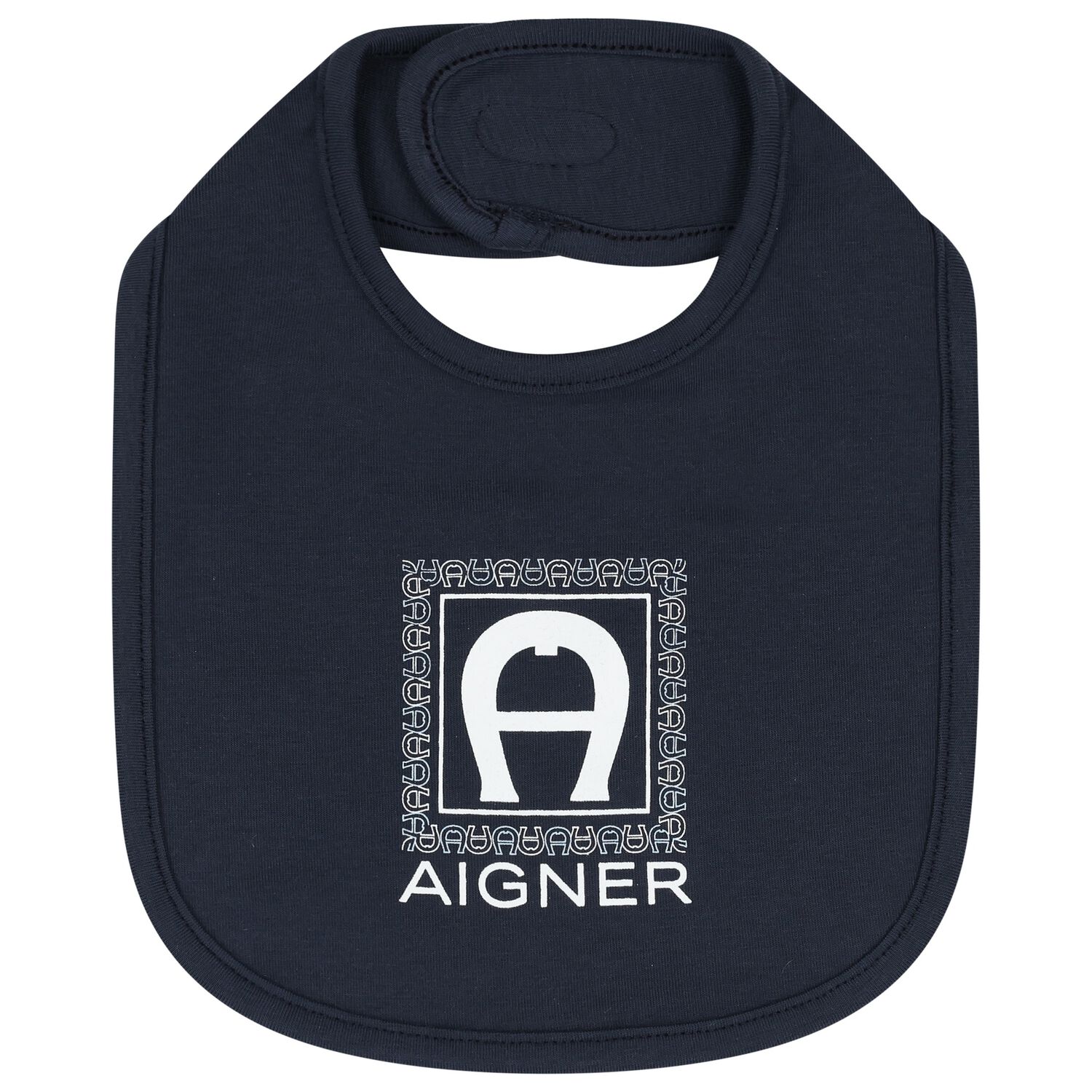 Baby Boys Navy Blue Logo Bib, 2, hi-res