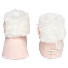 Baby Girls Pink Bow & Faux Fur Boots, 1, hi-res