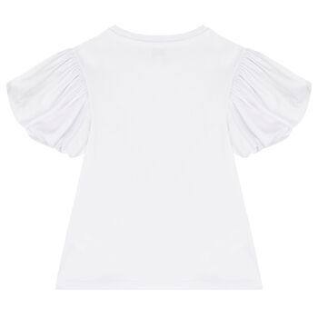 Girls White Logo Bag T-Shirt