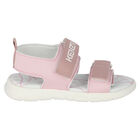 Girls Pink & White Logo Sandals, 1, hi-res