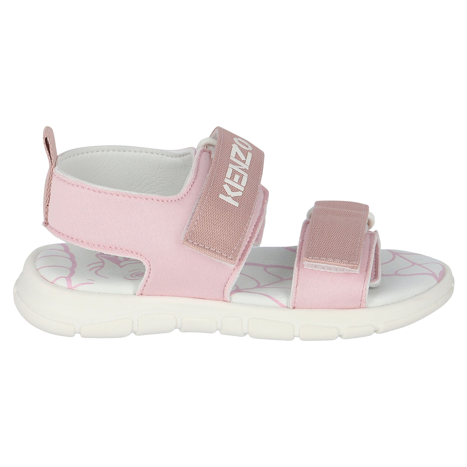 Girls Pink & White Logo Sandals, 1, hi-res image number null