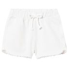 Younger Girls White Shorts, 1, hi-res