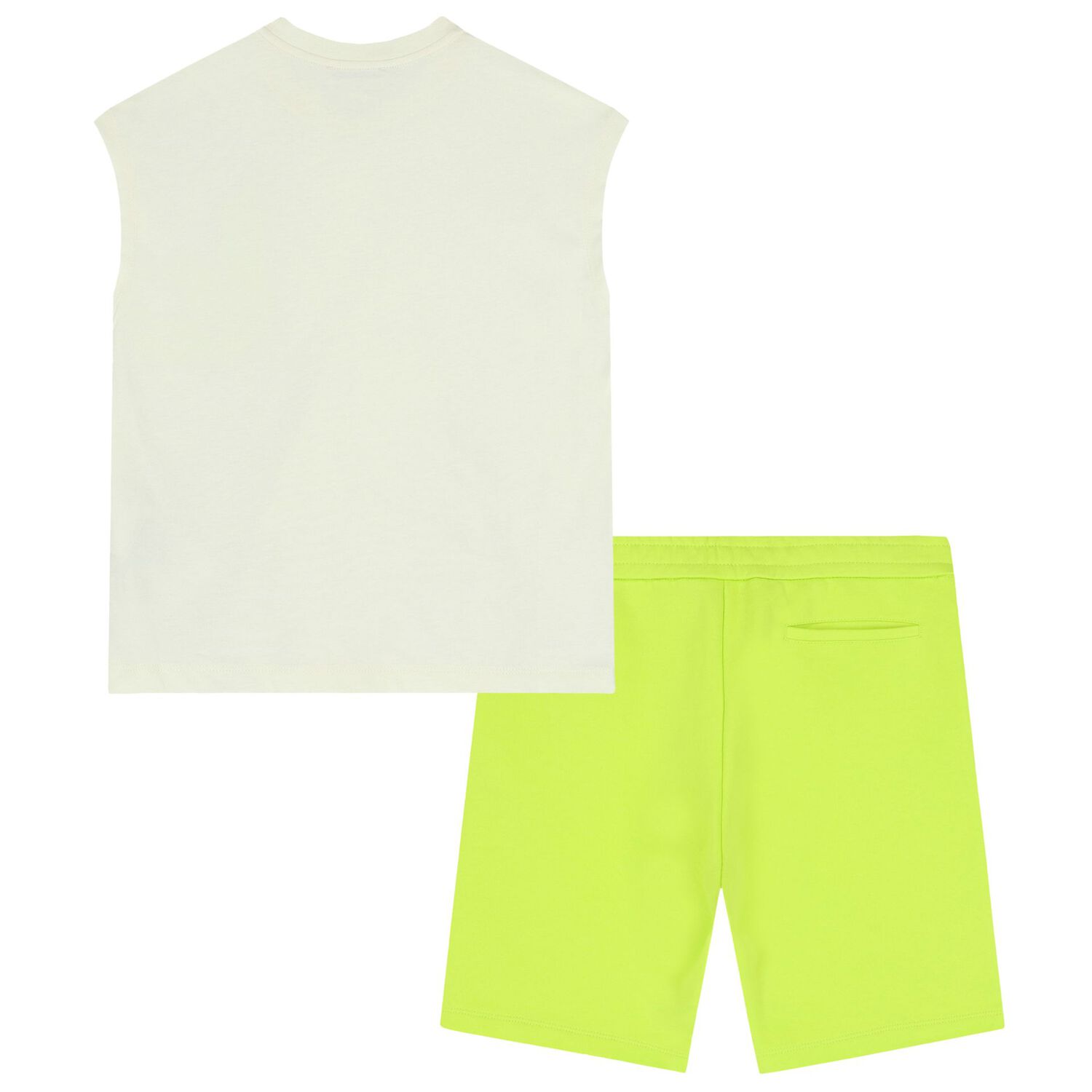 Boys Ivory & Green Logo Shorts Set, 2, hi-res image number null