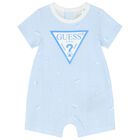 Baby Boys Blue and White Stripe Cotton Shortie, 1, hi-res