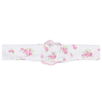 Baby Girls White & Pink Roses & Blooms Headband