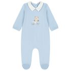 Baby Boys Ivory & Blue Babygrows ( 2-Pack ), 2, hi-res