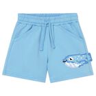 Younger Boys Blue Whale Shorts, 3, hi-res