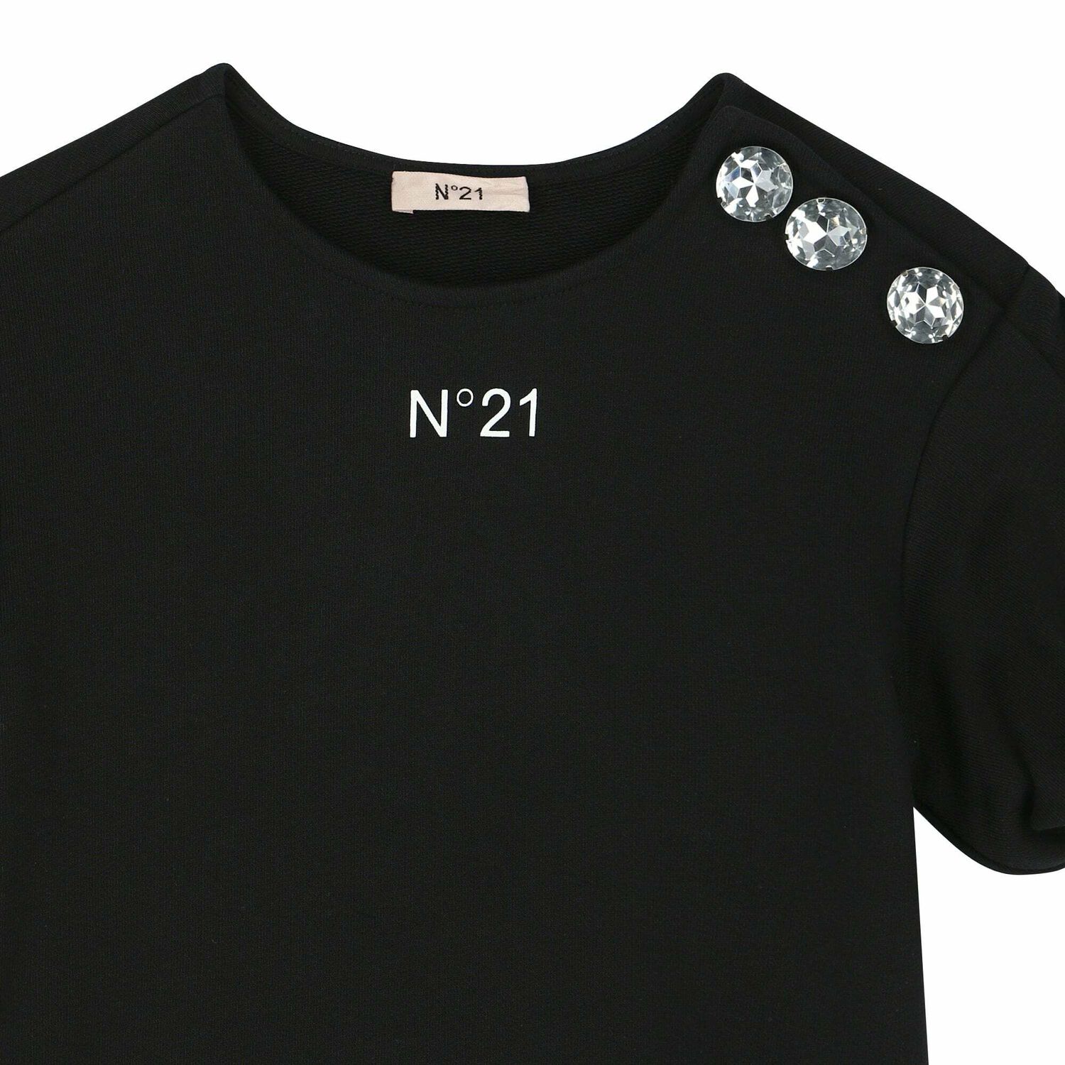 Girls Black logo Dress, 1, hi-res