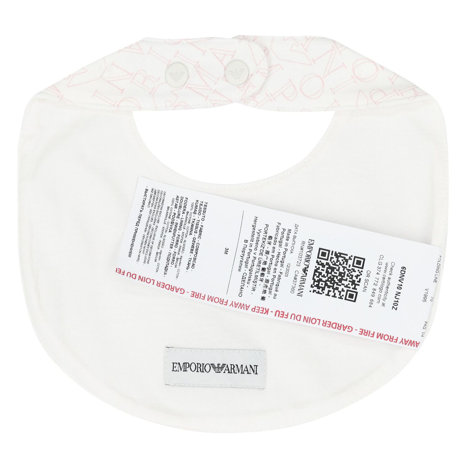 Baby Girls White & Pink Logo Babygrow Set, 1, hi-res image number null