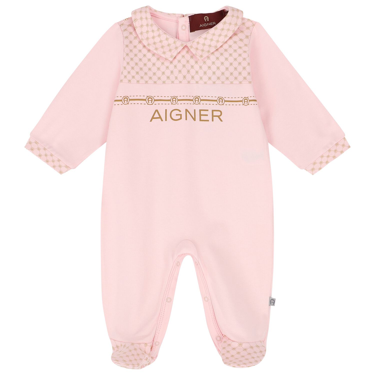 Baby Girls Pink Logo Babygrow, 3, hi-res