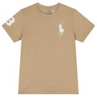 Boys Beige Logo T-Shirt, 1, hi-res
